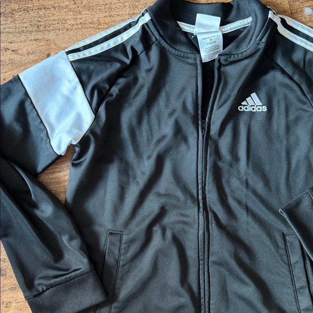 Adidas Black Jacket with White Sleeves - Picture 3 of 3